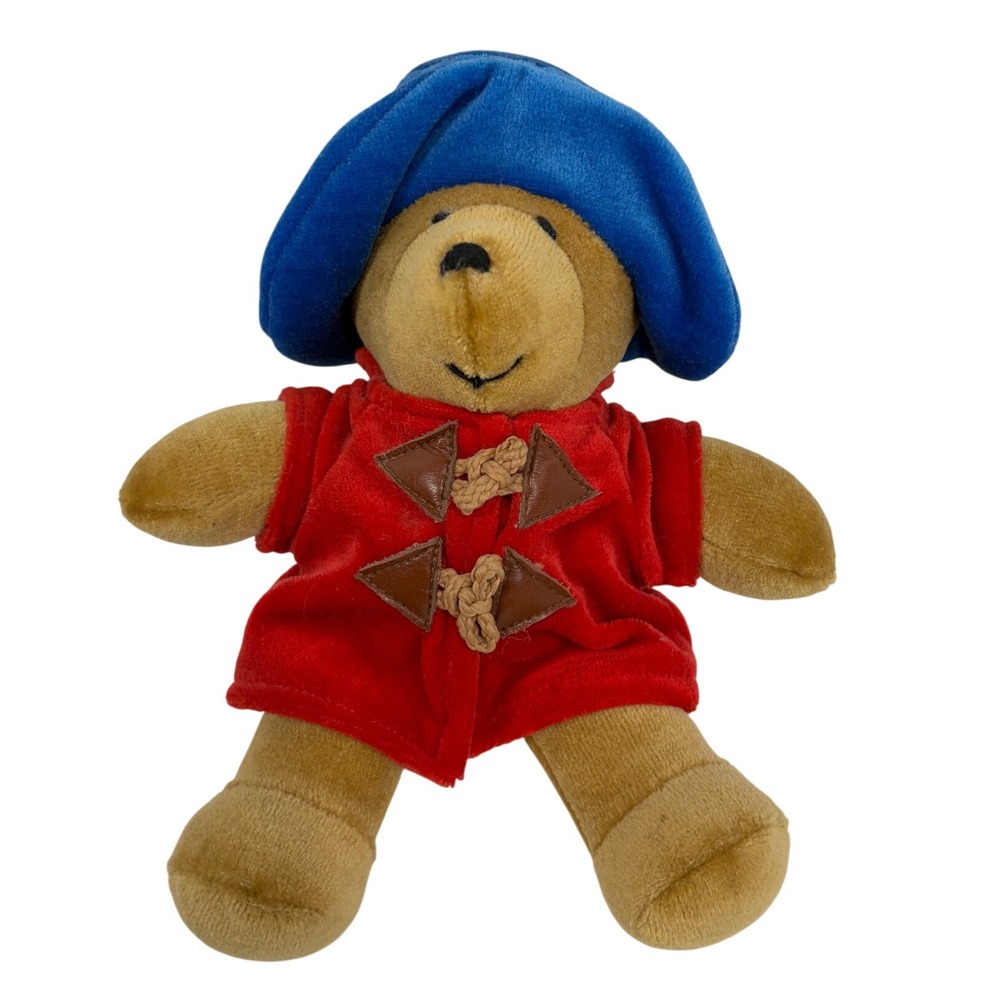 Vintage Eden Toys Paddington Bear Plush 1990 Red Coat Blue Hat 8.5'' Stuffed Toy